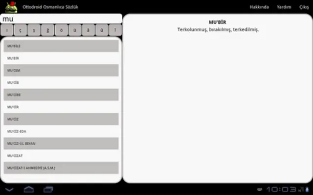 Ottodroid Ottoman Dictionary android App screenshot 2